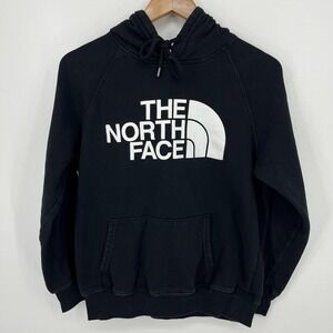 The North Face Hoodie Women's Size M Black‎ Pullover Drawstring Pocket Logo